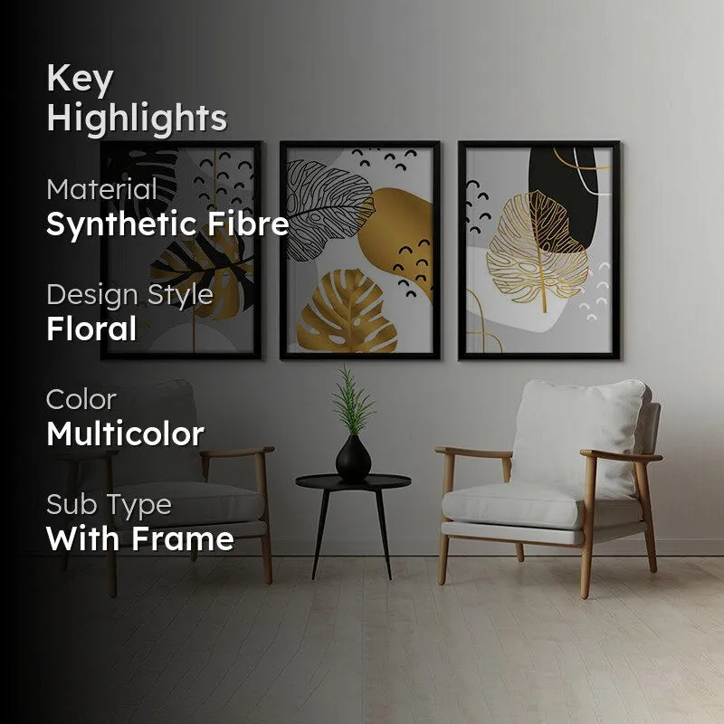 Monstera Aurum Wall Art With Frame - Set Of Three media 2