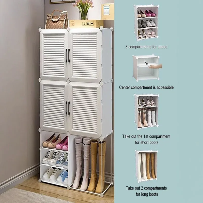 Pathway White Plastic & Metal Shoe Racks media 3
