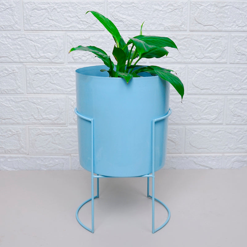 Plantrix Metal Planter With Stand - Blue media 2