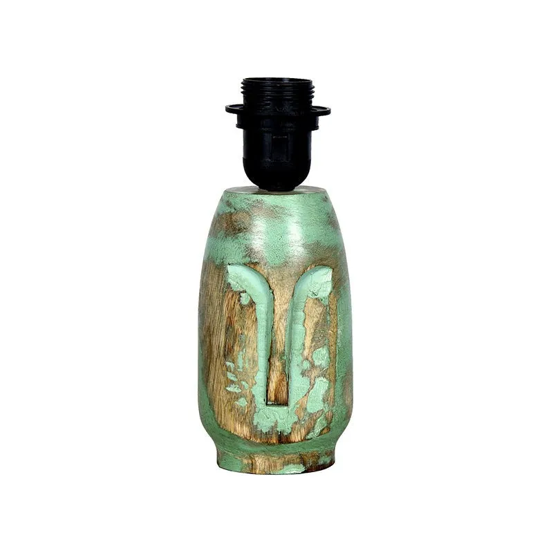 Heracles Carved Fabric Table Lamp - Green media 4
