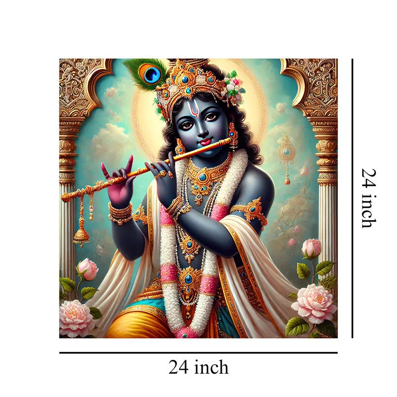 Bansuri Krishna Wall Painting media 8