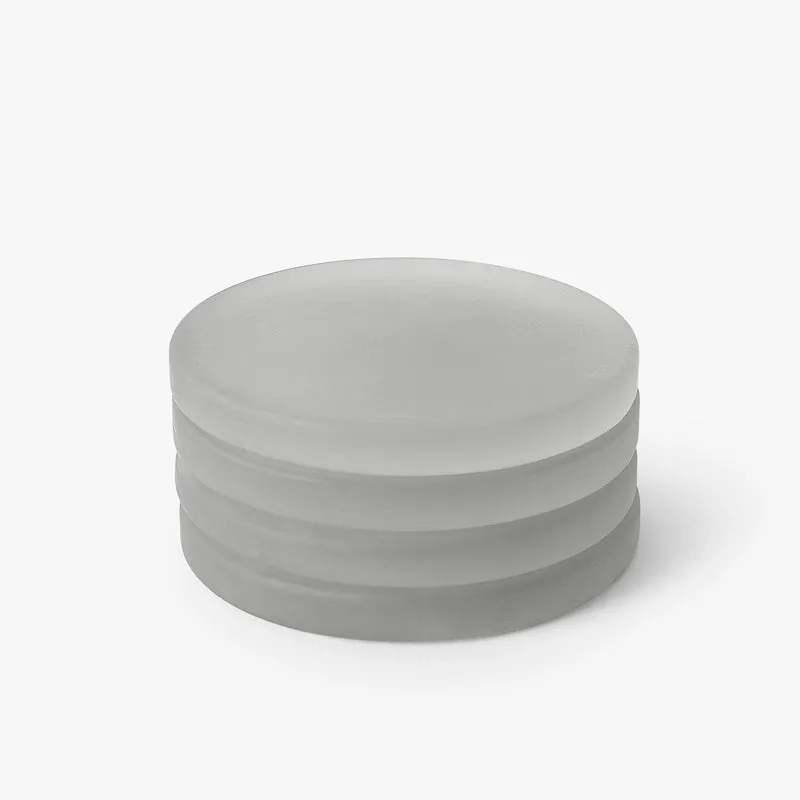 Glossy Drop Glass Coaster (White) - Set Of Four media 3