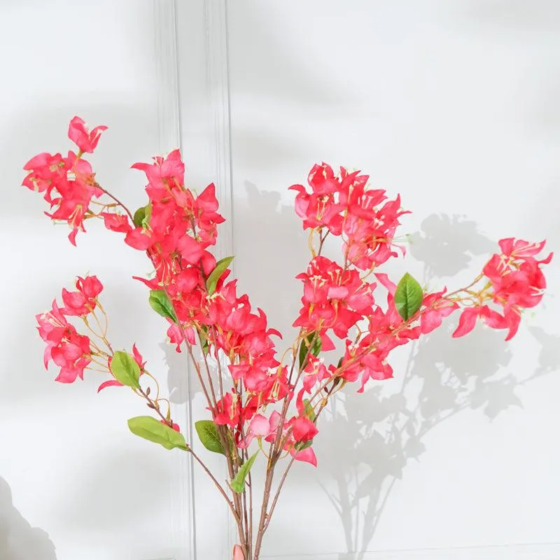 Faux Pink Bougainvillea Plastic Flower Stick (36 CM) - Set Of Two media 3