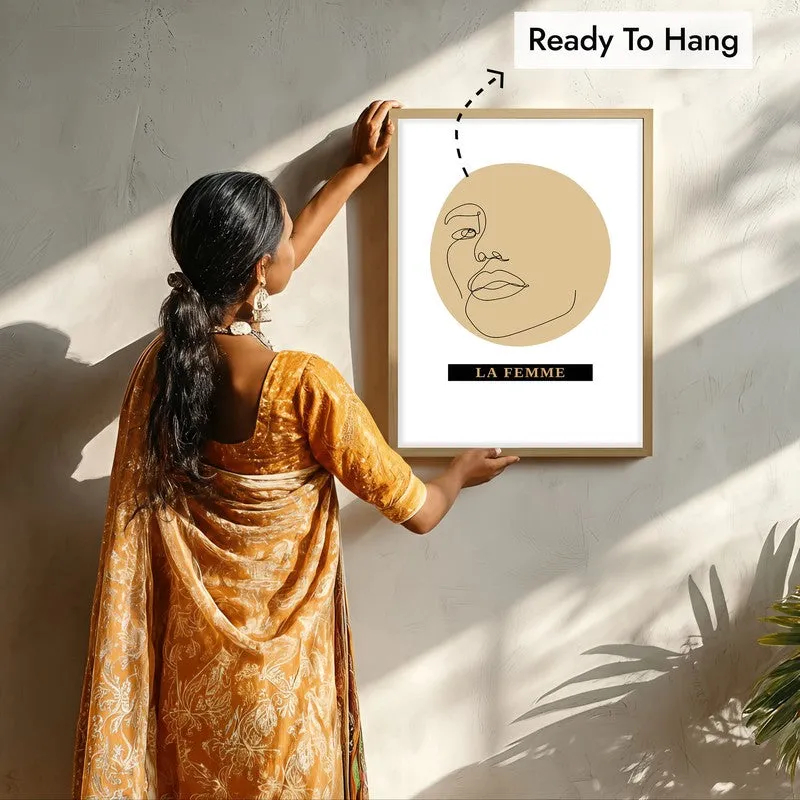 Ethereal Woman Canvas Wall Painting With Brown Frame media 7