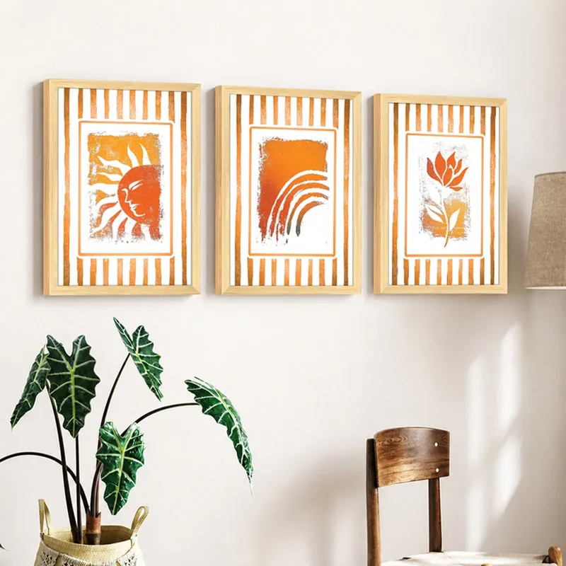 Saffron Bloom Wall Art - Set Of Three media 3