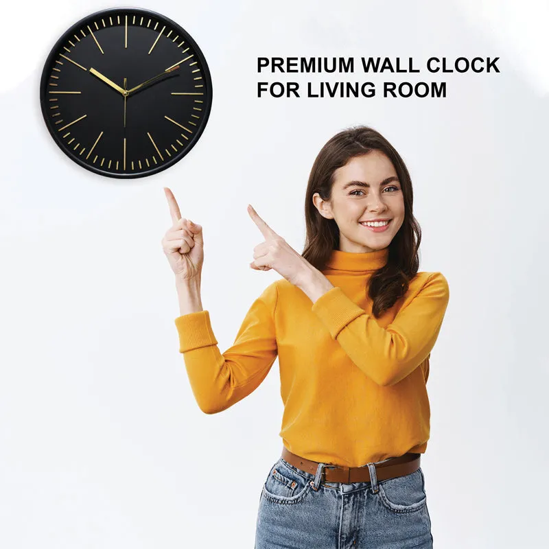 Aestra Analog Wall Clock - Gold, Black media 7
