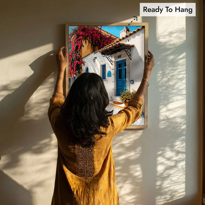 Azureway Canvas Wall Painting - Brown Frame media 8