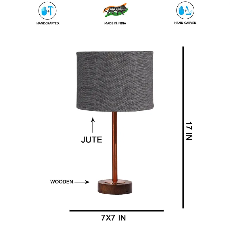 Sienna I Rodin Wooden Table Lamp - Grey,Copper,Brown media 7