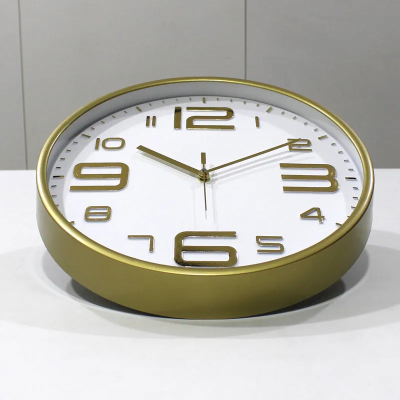 Cadence Analog Wall Clock - Gold, White media 4
