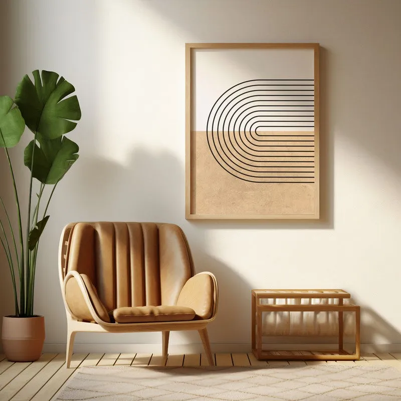 Calm Compositions Canvas Wall Painting With Brown Frame media 6