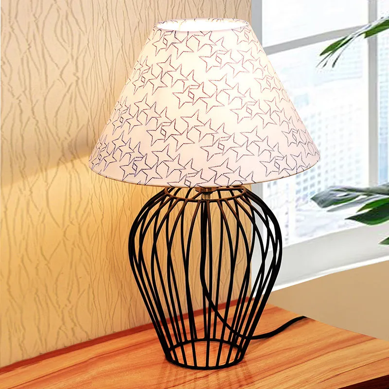 Spire Curve Star Metal Table Lamp - White,Black media 1