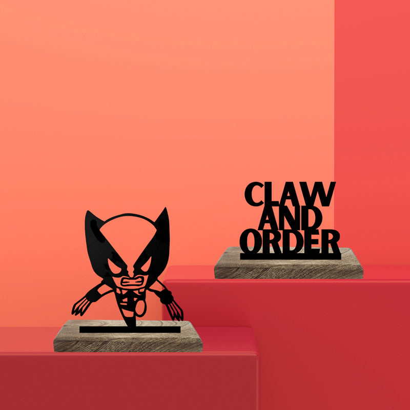 Classic Wolverine Typography Showpiece - Set Of Two