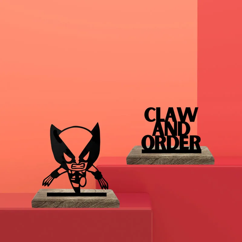 Classic Wolverine Typography Showpiece - Set Of Two media 1