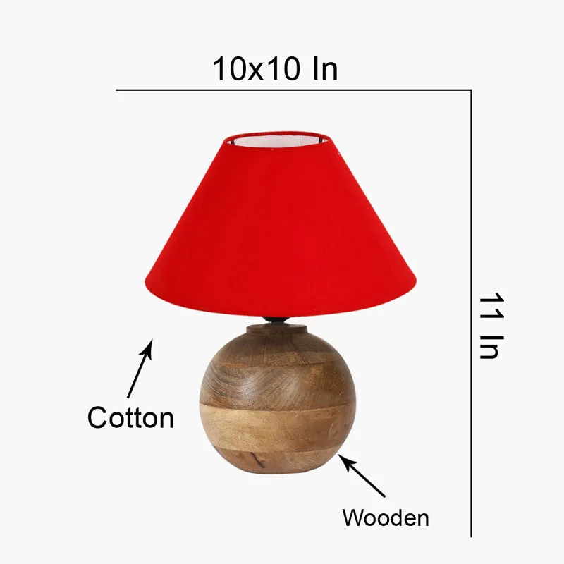 Cotin II Orb Cotton Table Lamp - Red,Brown media 7