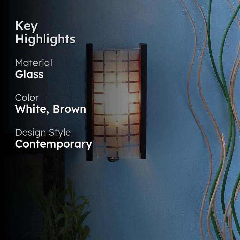 Checkered Clad Glass Wall Lamp media 2