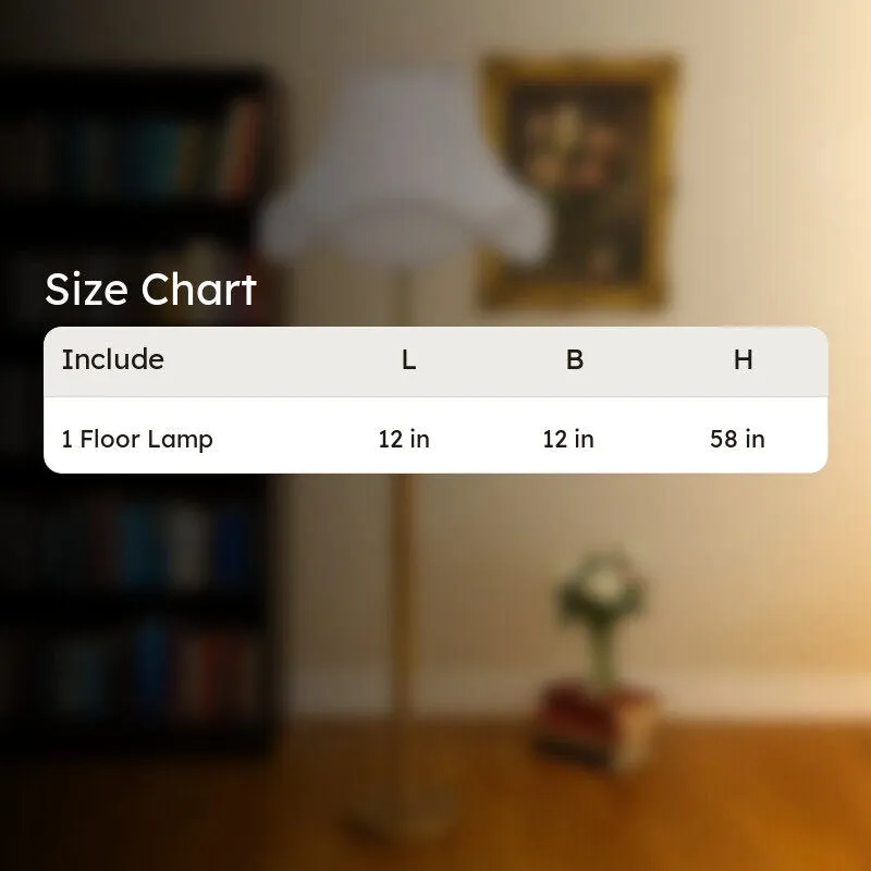 Stone Base Wooden Floor Lamp - White media 9