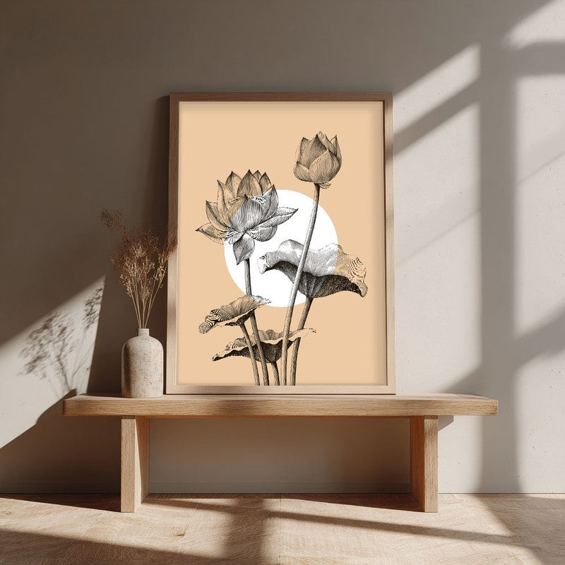 Kamaladalam Archival Paper Wall Art - Natural Brown Frame