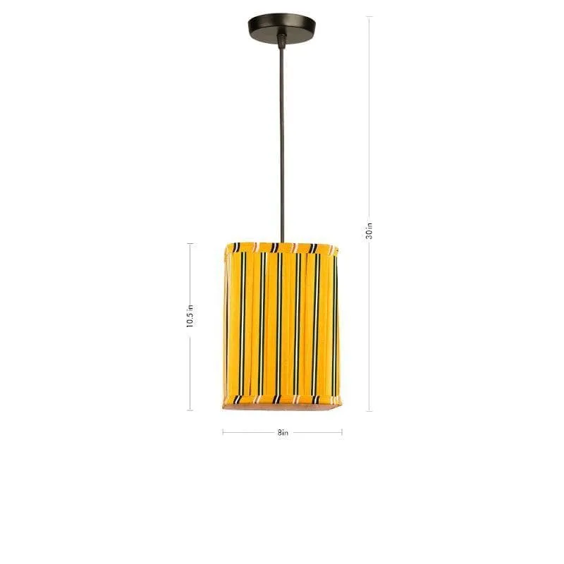 Candy Stripe Pleated Fabric Ceiling Lamp media 5