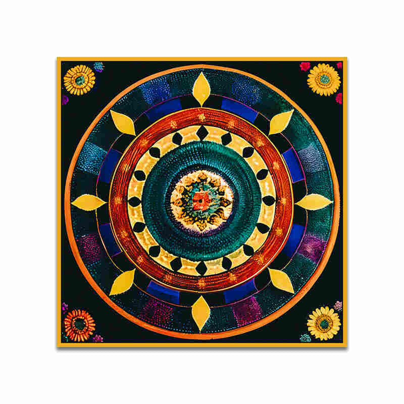 Tribal Mandala Canvas Wall Art With Frame media 5