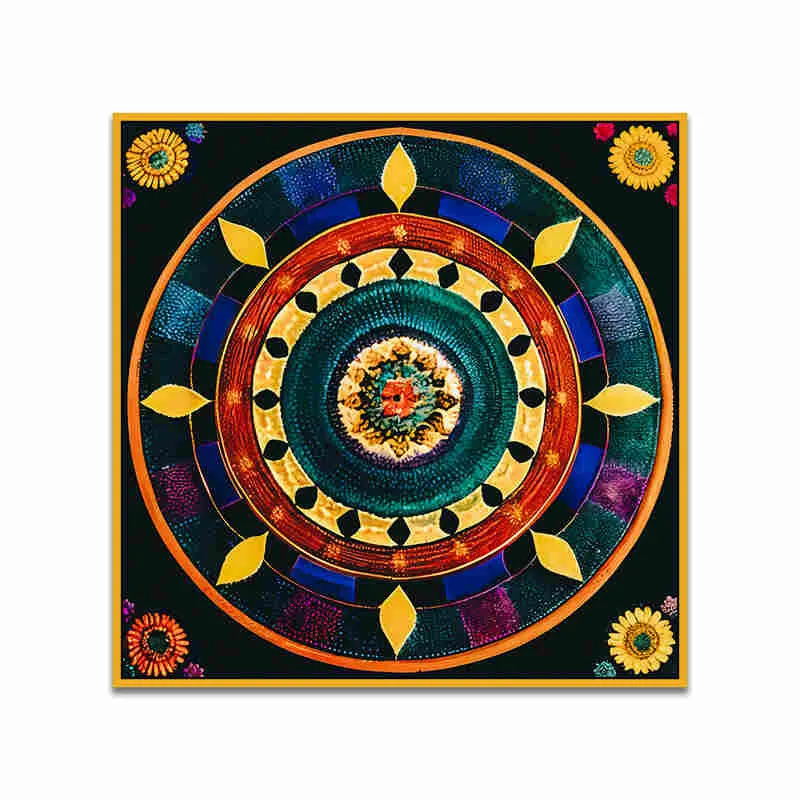 Tribal Mandala Canvas Wall Art With Frame media 5