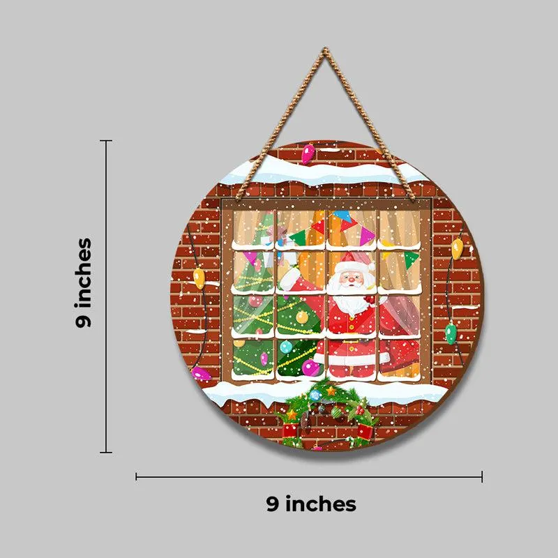 Santa's Sneak Peek Christmas Wood MDF Wall Hanging media 5
