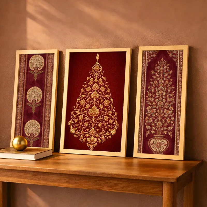Ethnic Grace Wall Art With Frame - Set of Three media 1