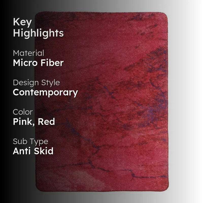 Jorlin Abstract Micro Fiber Area Rug - Pink,Red media 2
