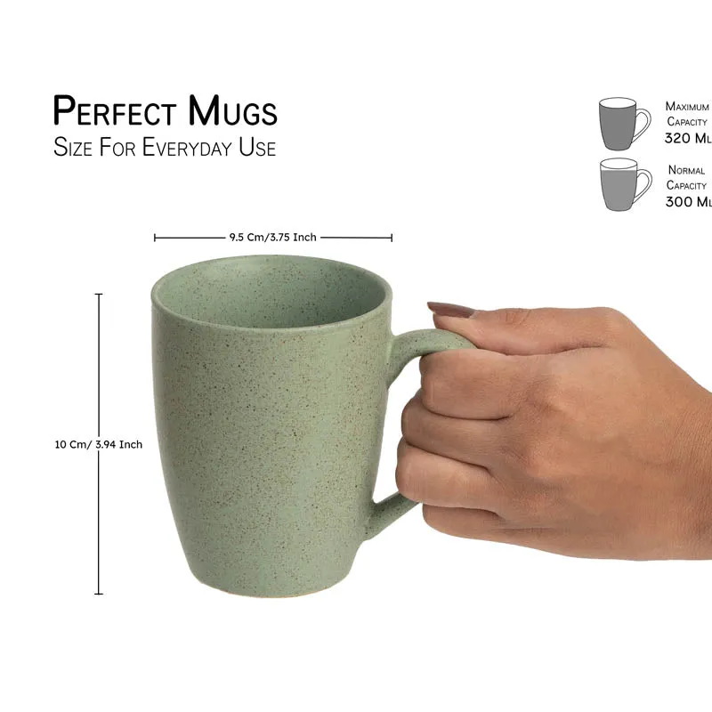 Sip & Style Ceramic Coffee Mug (Green/300 mL Each) - Set Of Two media 3