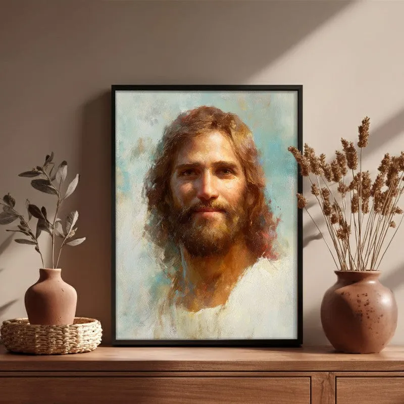 Christ the Light Archival Paper Wall Painting With Black Frame media 4