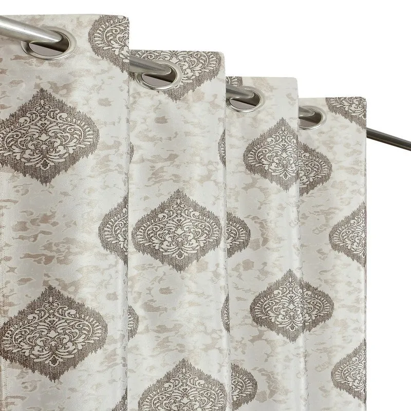 Curtique Printed Curtains (Brown) - Set Of Two media 3