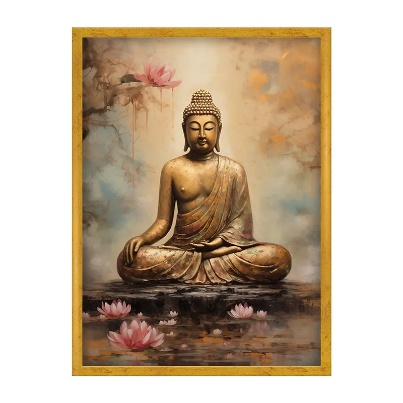 Buddha Meditation Wall Painting media 2