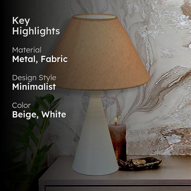 Neux Metal Table Lamp - Beige,White media 2