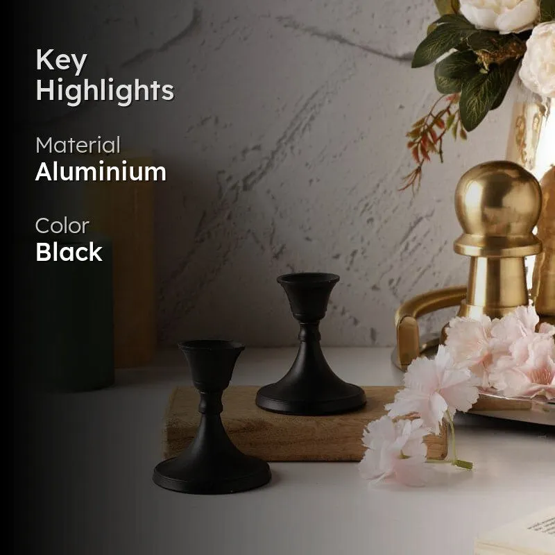 Gale Candle Holder (Black) - Set Of Two media 2