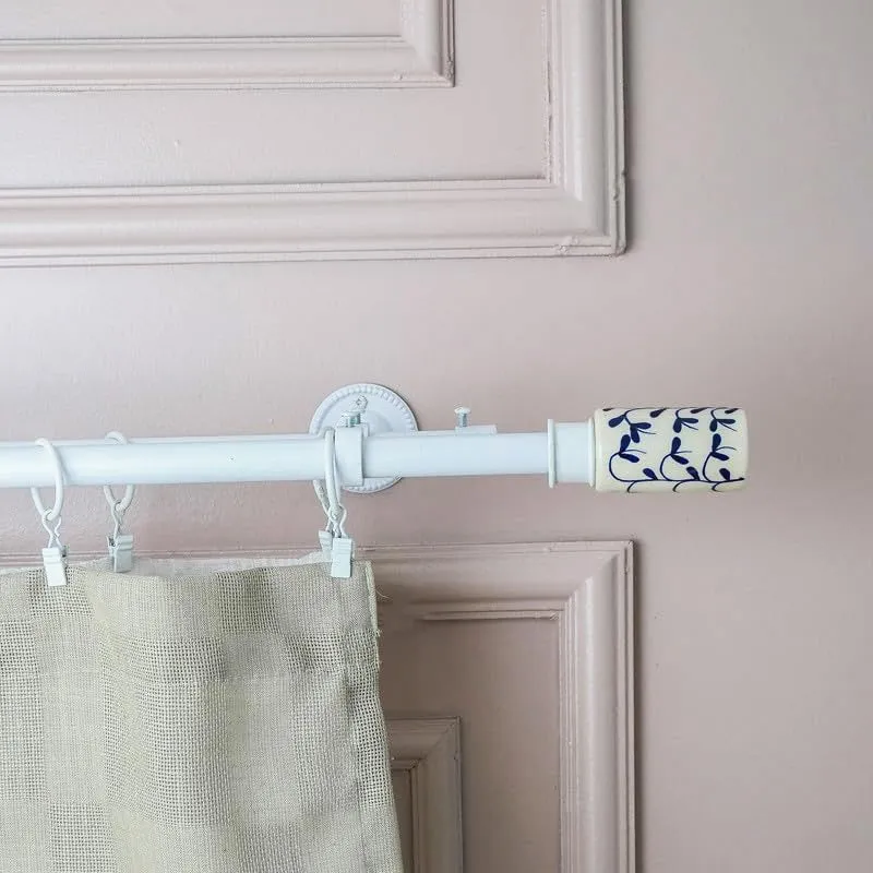 Coraline Duo Extendable 1" Double Curtain Rods With Round Finial & Brackets media 3