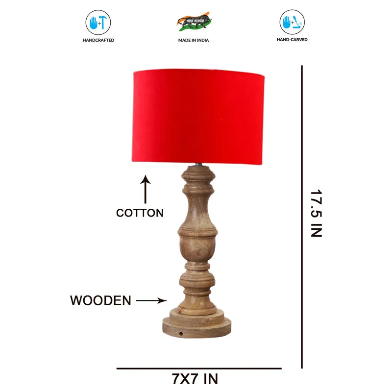 Cotin Carve Wooden Table Lamp - Red media 7