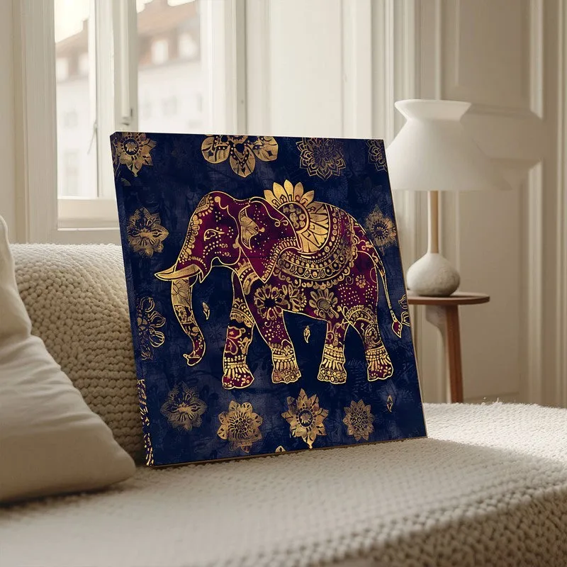 Royal Grace Elephant Wall Painting media 3