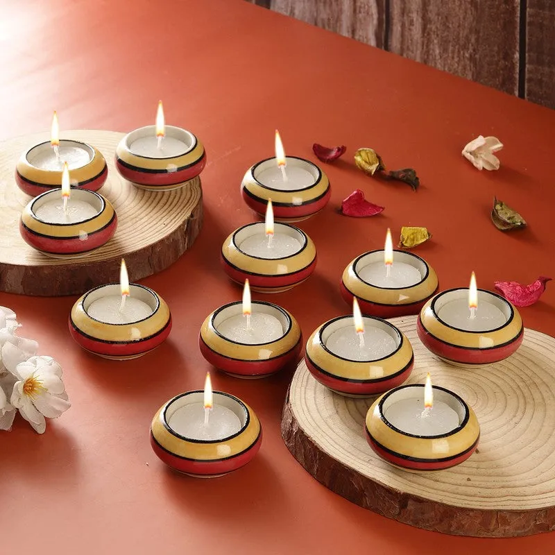 Shubh Deep Candle Holders Red,Yellow media 1