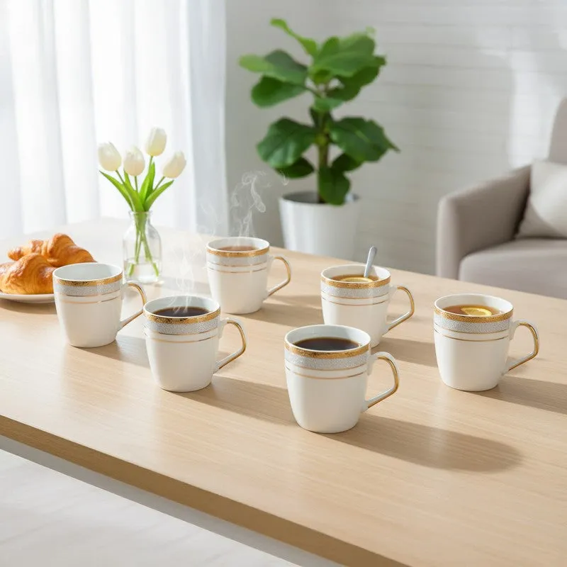 Gloriously Porcelain Coffee Mug (350 mL Each) - Set of Six media 1
