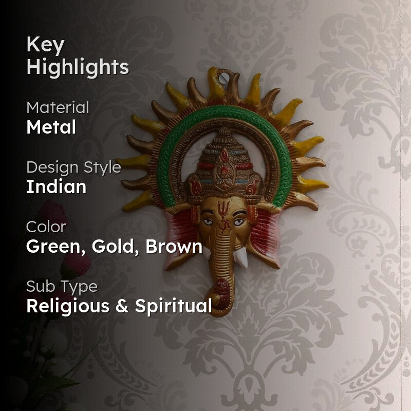 Shri Ganesh Surya Metal Wall Accent media 2