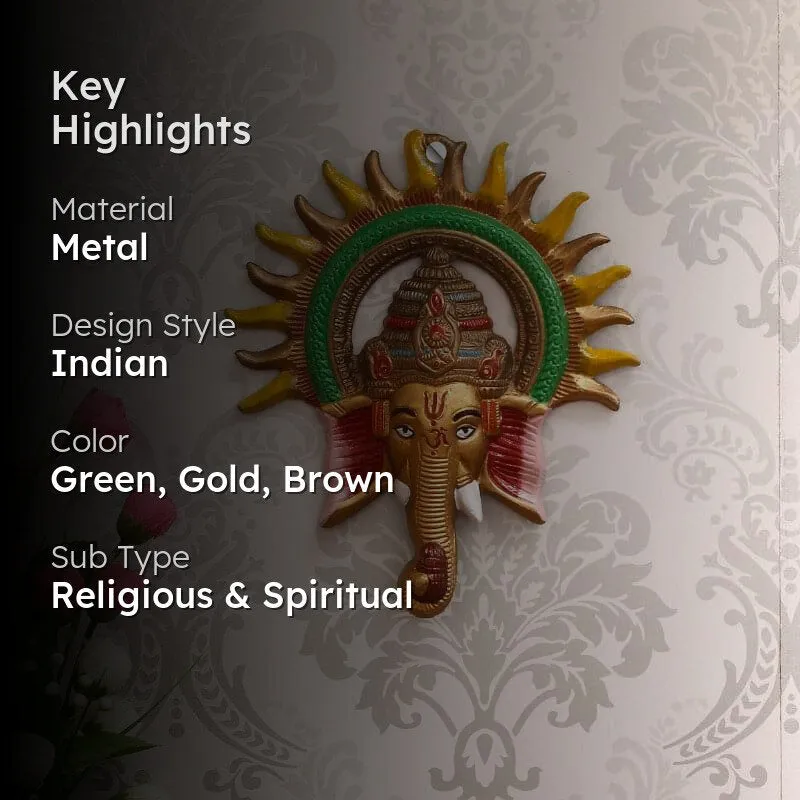 Shri Ganesh Surya Metal Wall Accent media 2