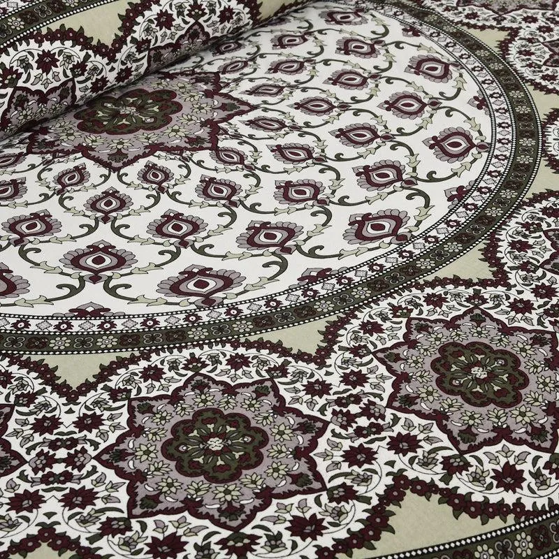 Niranja Ethnic Cotton Flat Bedsheet (Brown) - 160 TC media 9