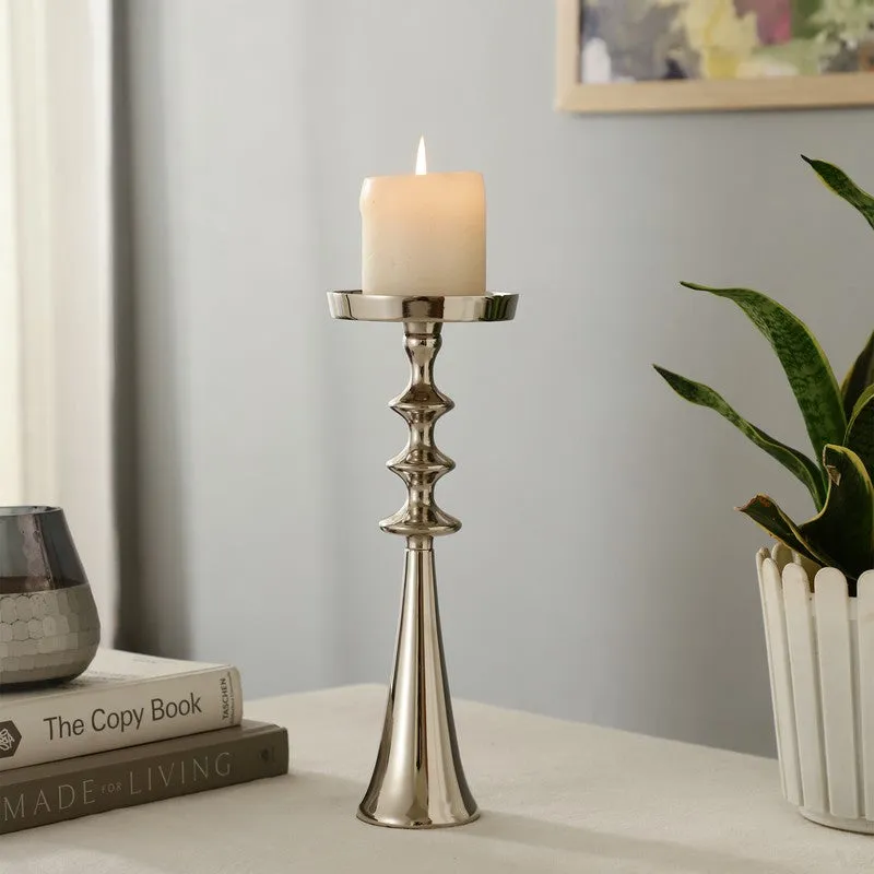 Aureline Classic Pedestal Candle Holder -Silver media 1