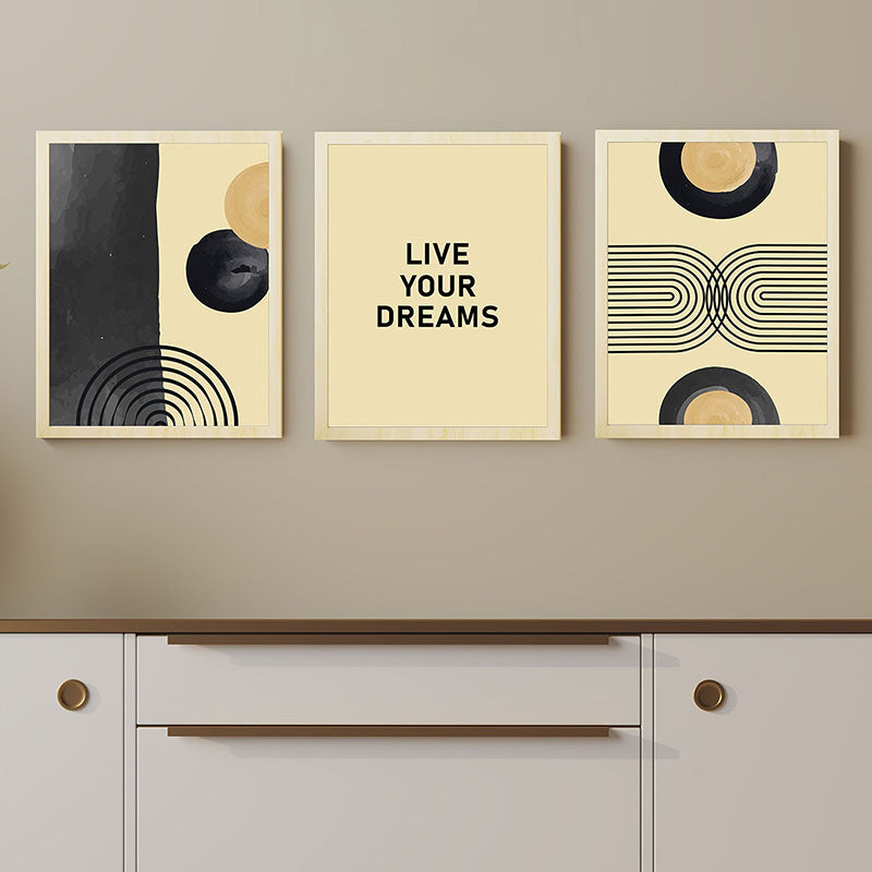 Live Your Dreams Abstract Wall Art - Set Of Three media 4