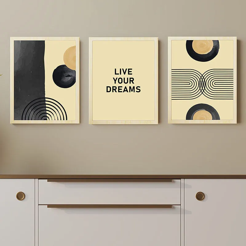 Live Your Dreams Abstract Wall Art - Set Of Three media 4
