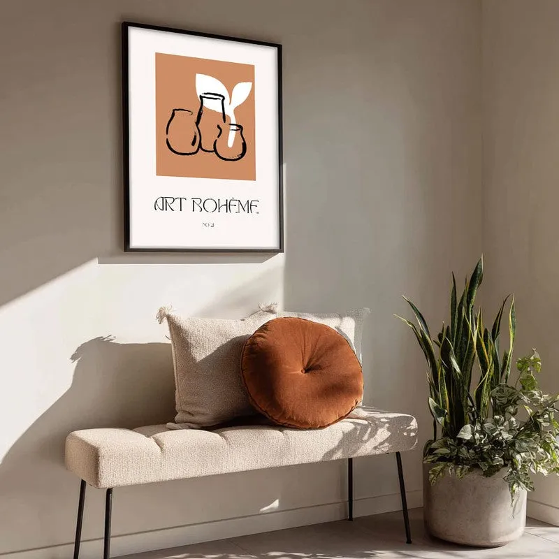 Earthen Trio Canvas Wall Painting With Black Frame media 4