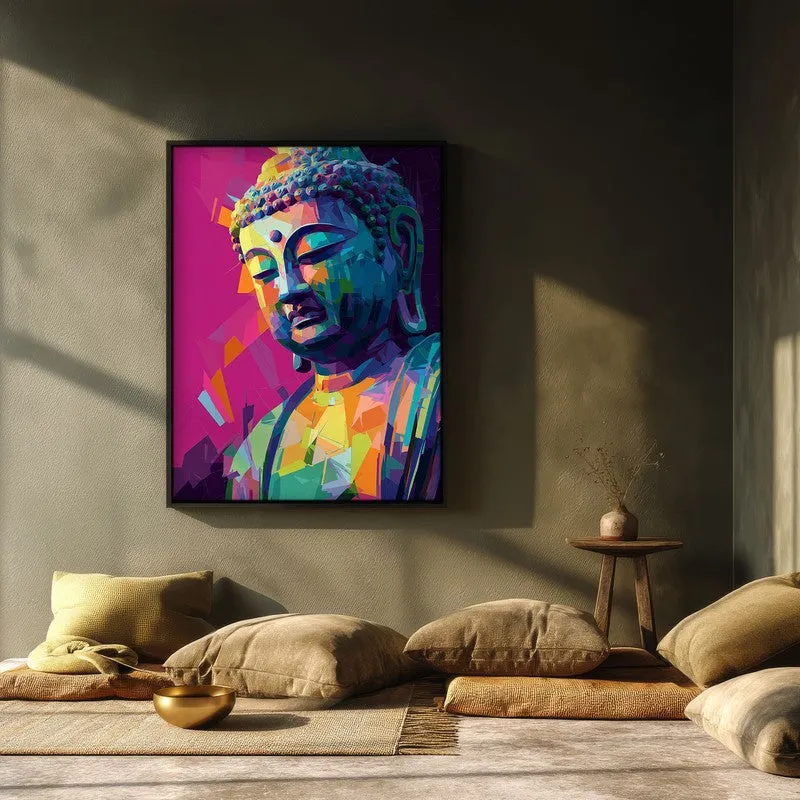 Awakened in Color Buddha Archival Paper Wall Painting With Black Frame media 3