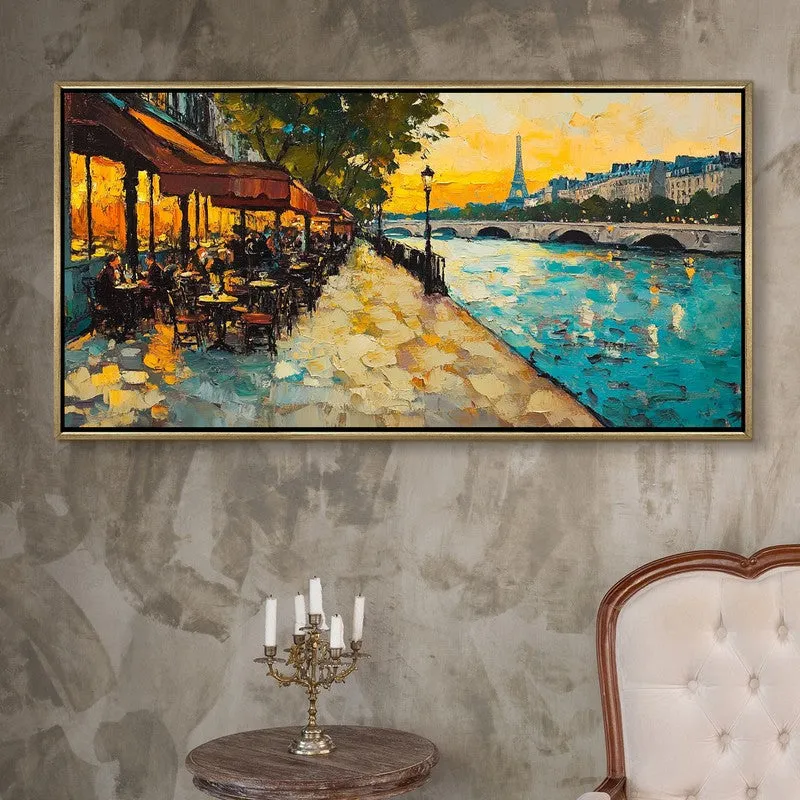 Azure Horizon Wall Painting With Frame media 1