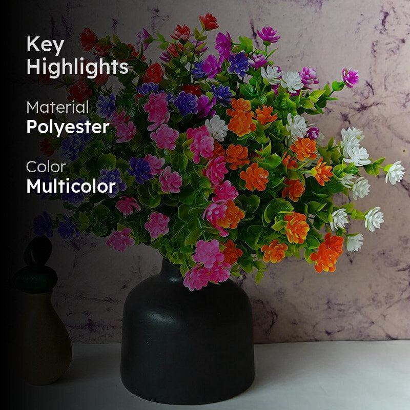 Faux Kalanchoe Artificial Flower Stick (Multicolor) - Set of Six media 2