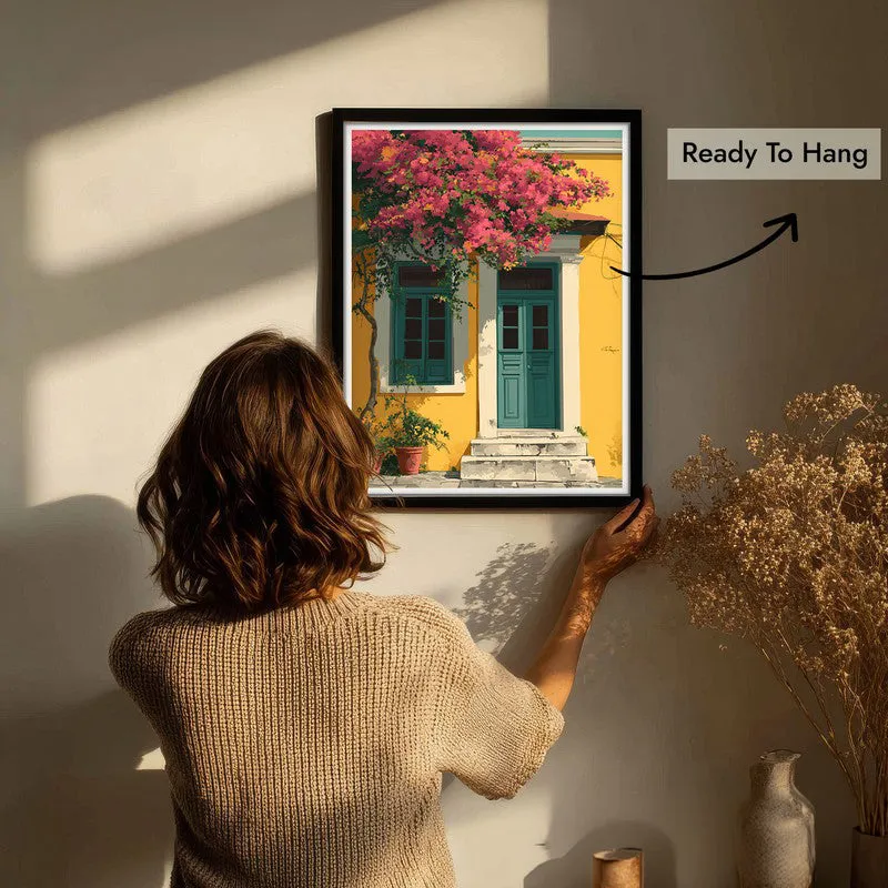 Solana Saffron Canvas Wall Painting - Black Frame media 7