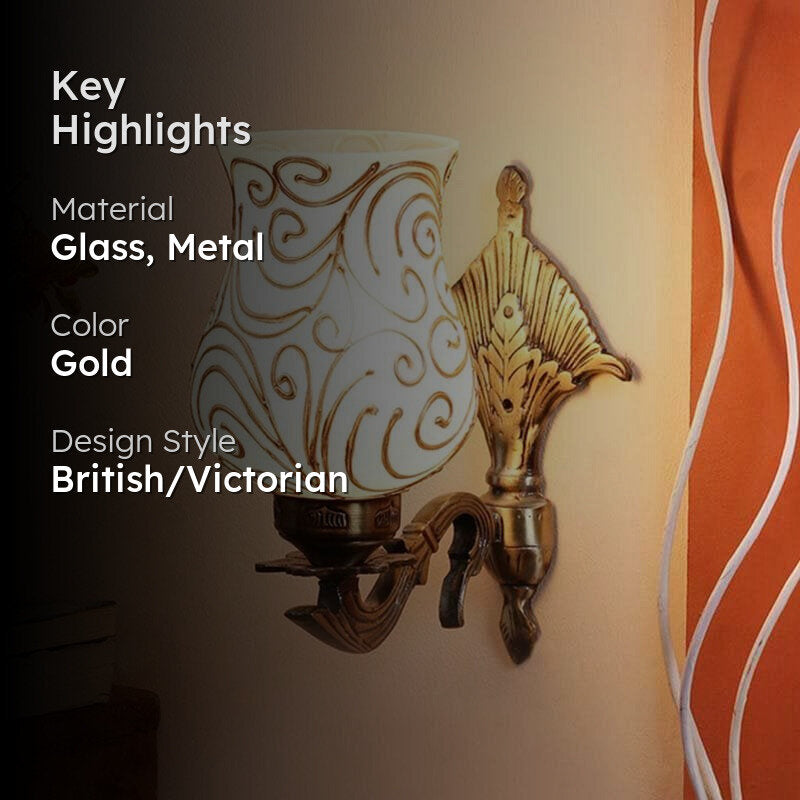 Golden Waves Glass & Metal Wall Lamp media 2